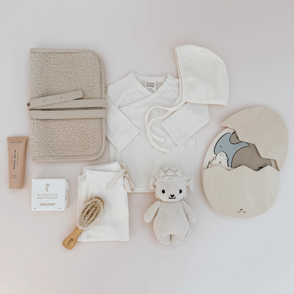 Nature Baby Cotton Drawstring Pants - Natural