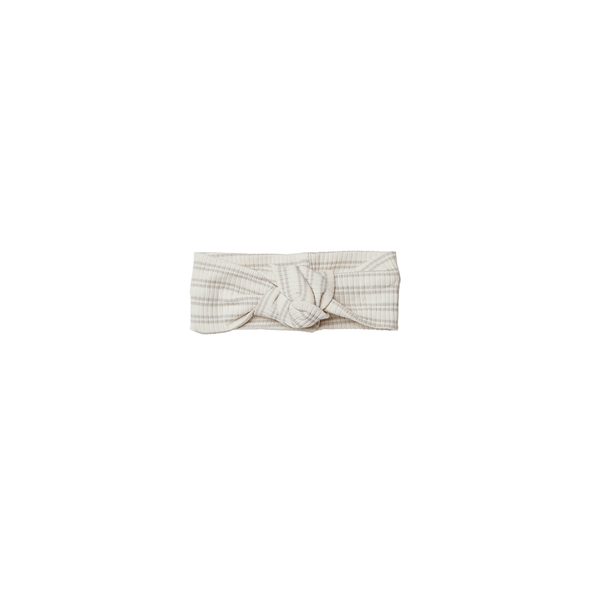 Quincy Mae Ribbed Knotted Headband - Silver Stripe