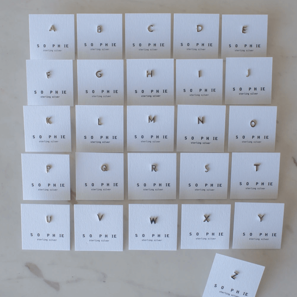 Sophie Store Little Letter Studs - Silver