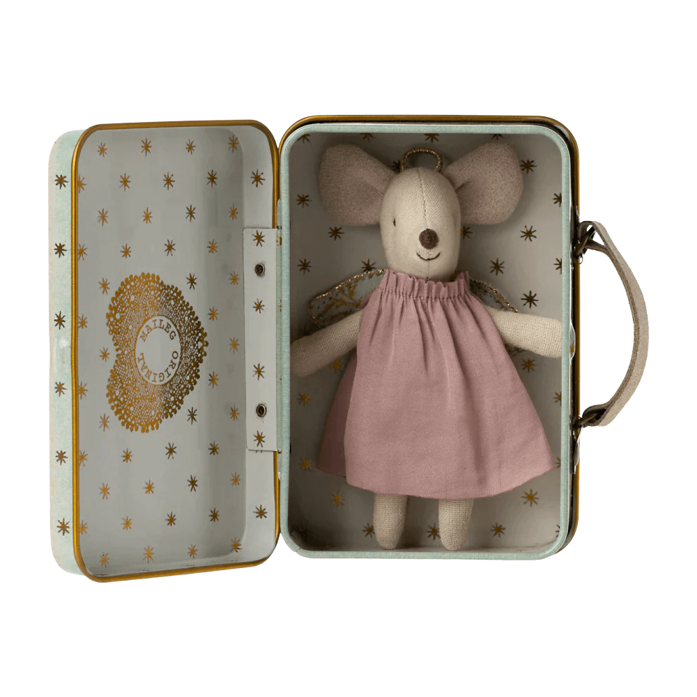 Angel Mouse In Suitcase