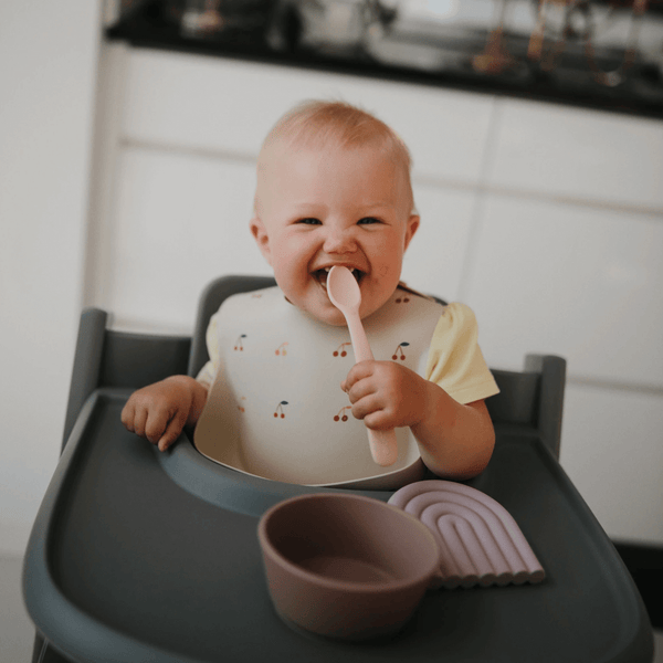 Mushie Feeding Spoon - Blush/Shifting Sand