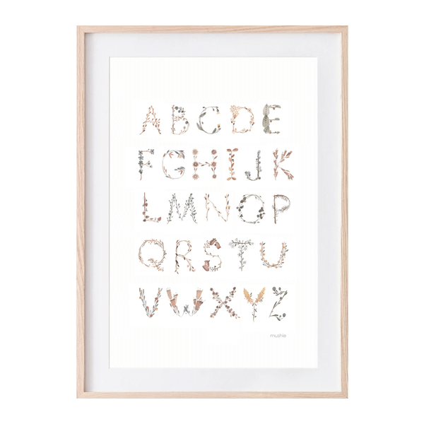 Mushie Alphabet Poster