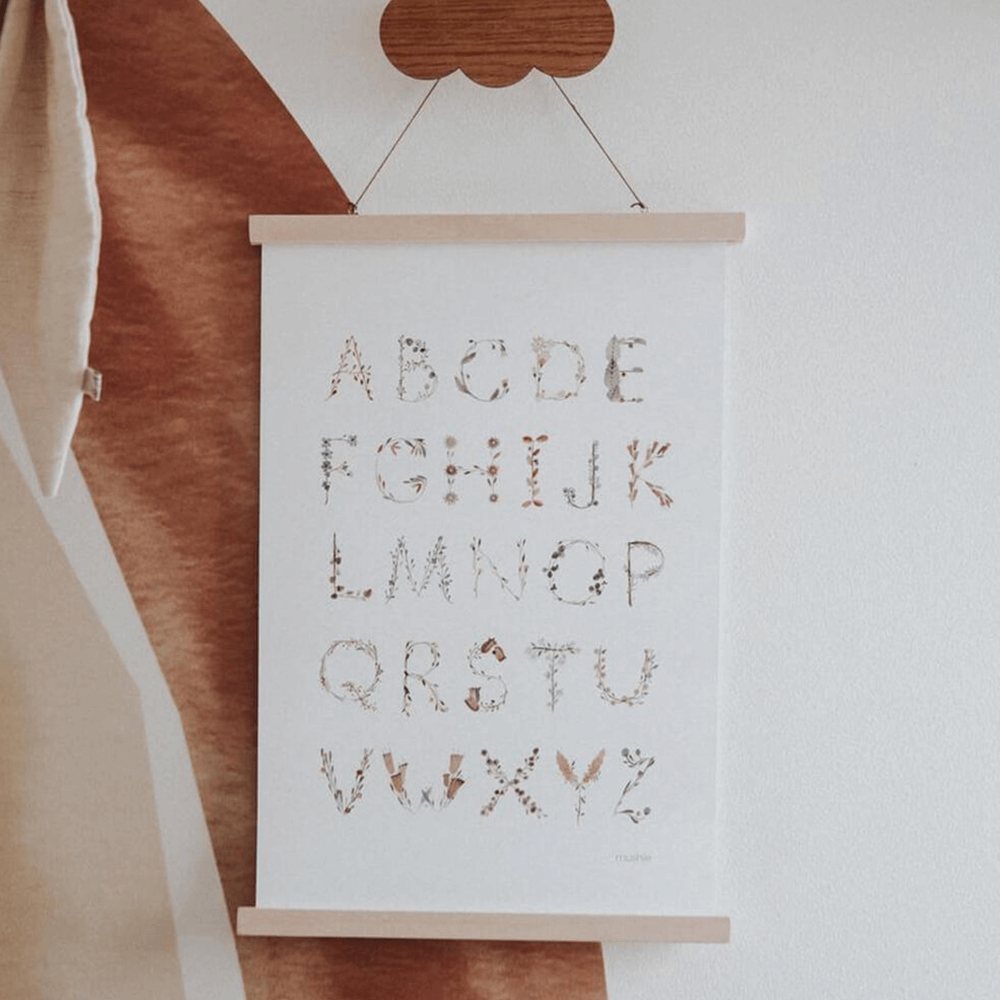 Mushie Alphabet Poster