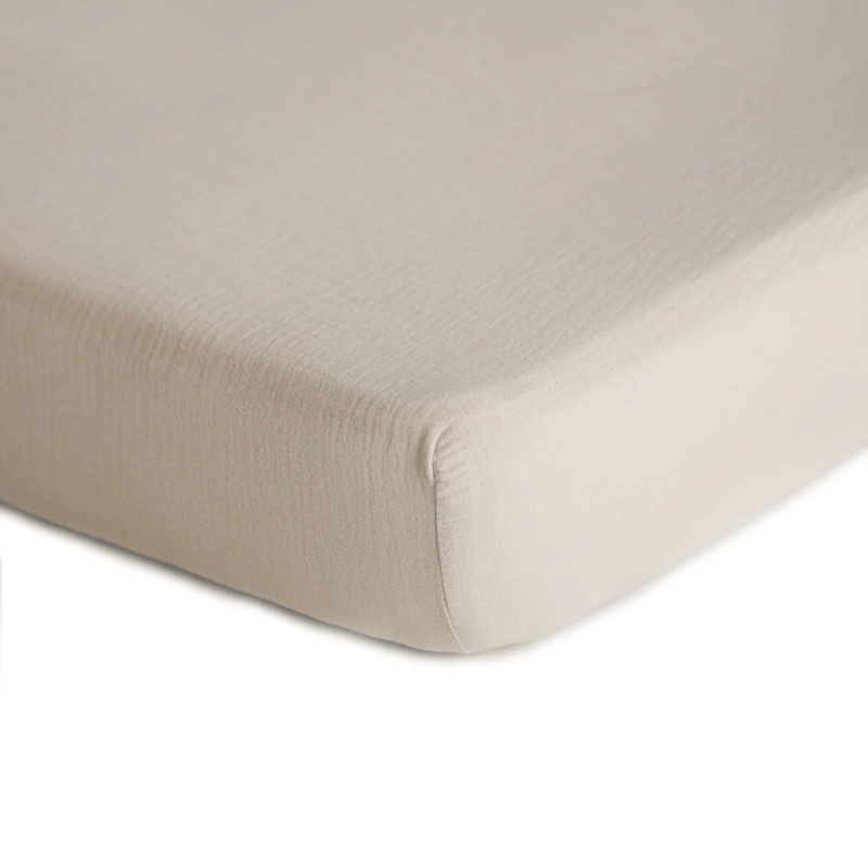 Mushie Crib/Bassinet Sheet - Fog