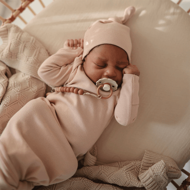 Mushie Crib/Bassinet Sheet - Fog