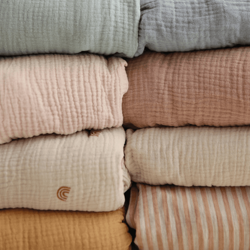 Mushie Crib/Bassinet Sheet - Fog