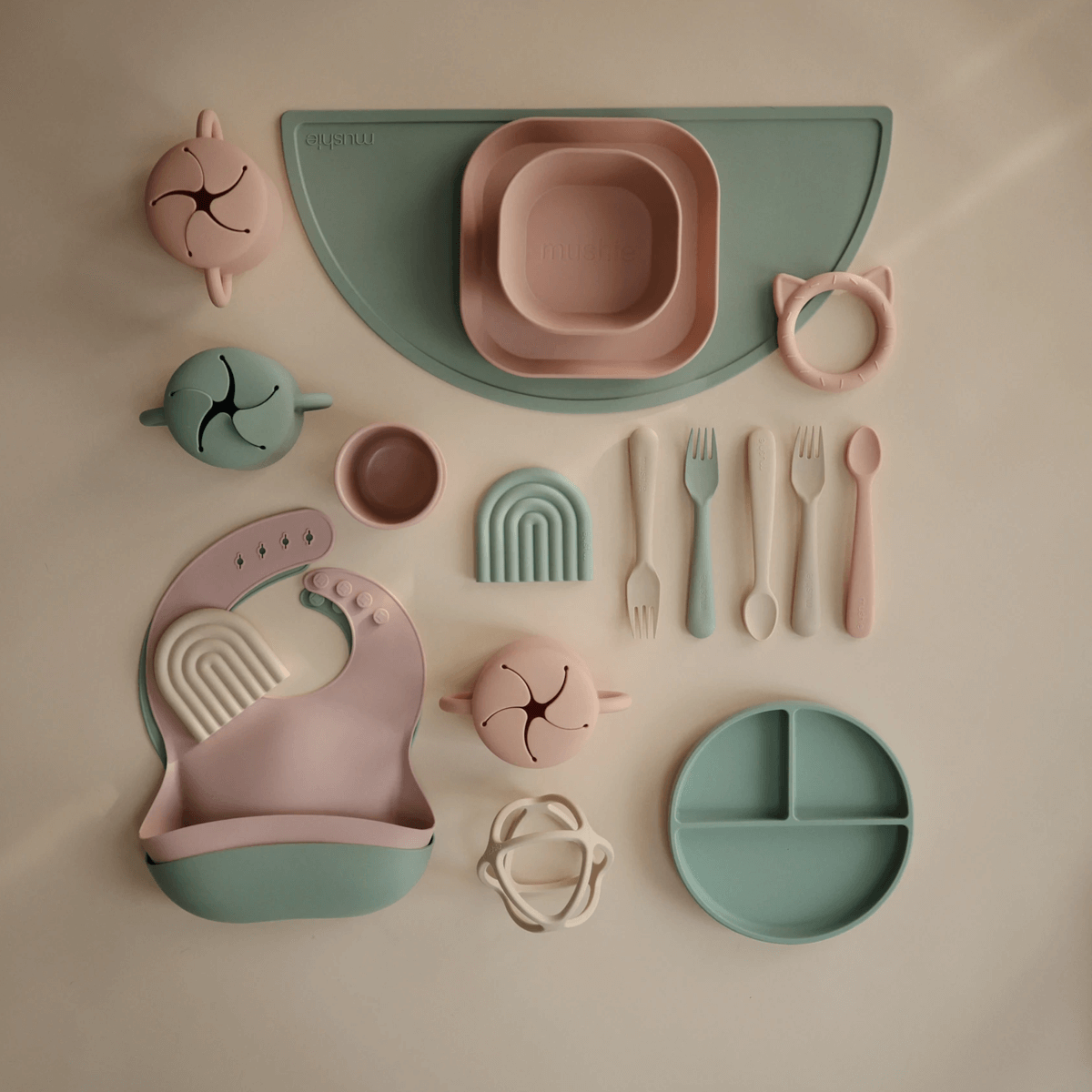 Mushie Fork & Spoon Set - Blush