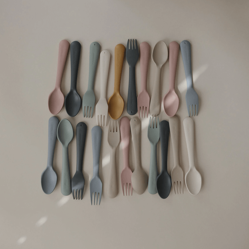 Mushie Fork & Spoon Set - Blush
