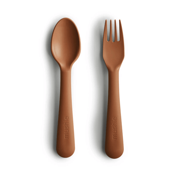 Mushie Fork & Spoon Set - Caramel