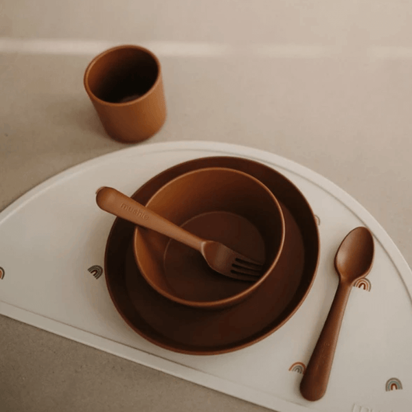 Mushie Fork & Spoon Set - Caramel