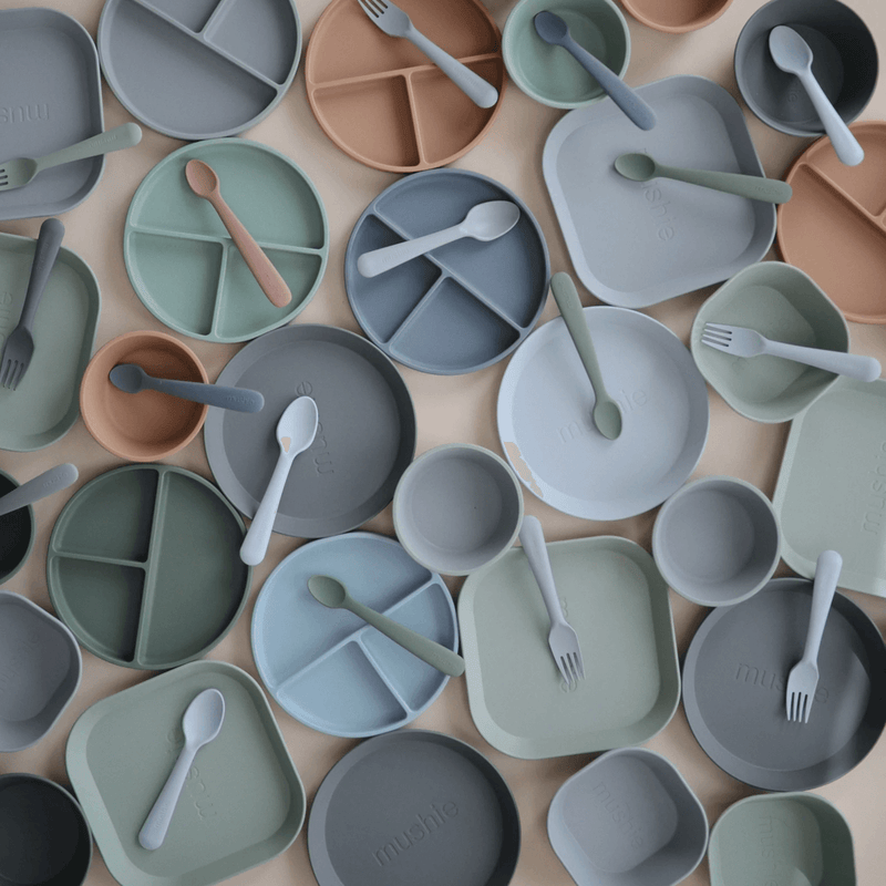 Mushie Fork & Spoon Set - Cloud