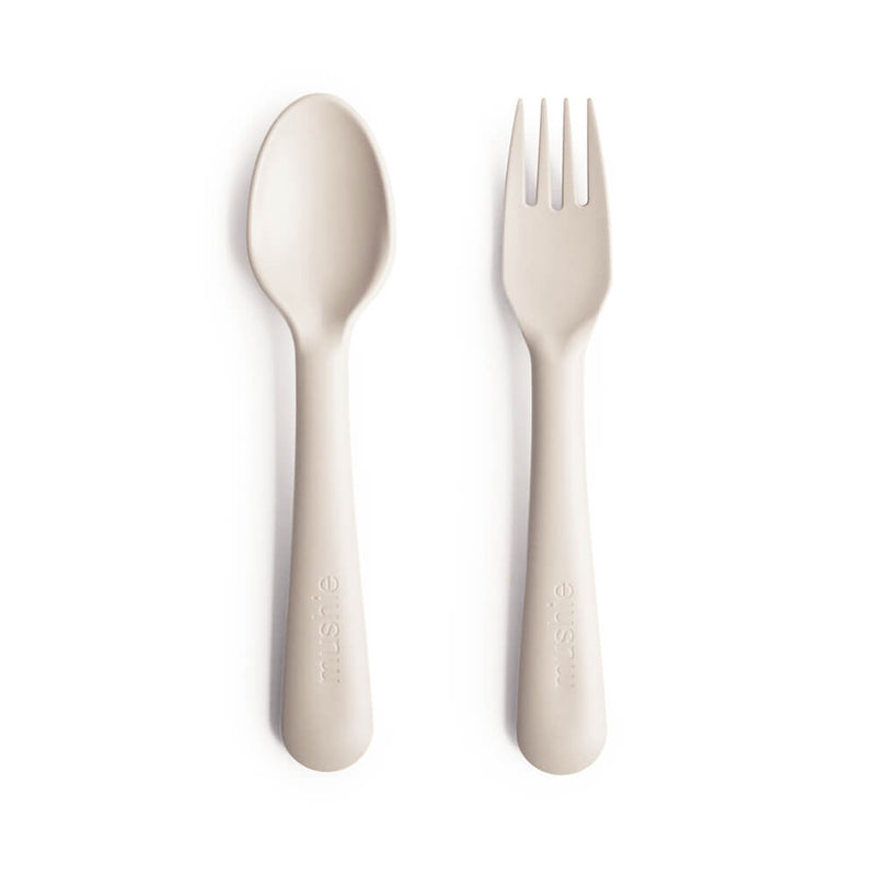 Mushie Fork & Spoon Set - Ivory
