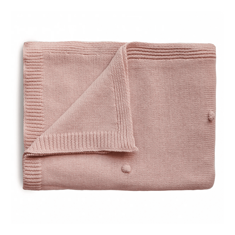 Mushie Knitted Textured Dots Blanket - Blush