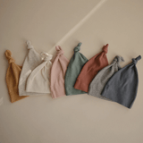 Mushie Ribbed Baby Beanie - Beige Melange