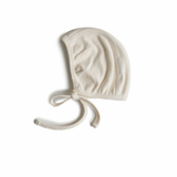 Mushie Ribbed Baby Bonnet - Ivory