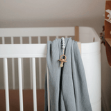 Mushie Knitted Ribbed Blanket - Grey Melange