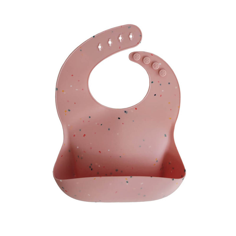 Mushie Silicone Bib - Powder Pink Confetti