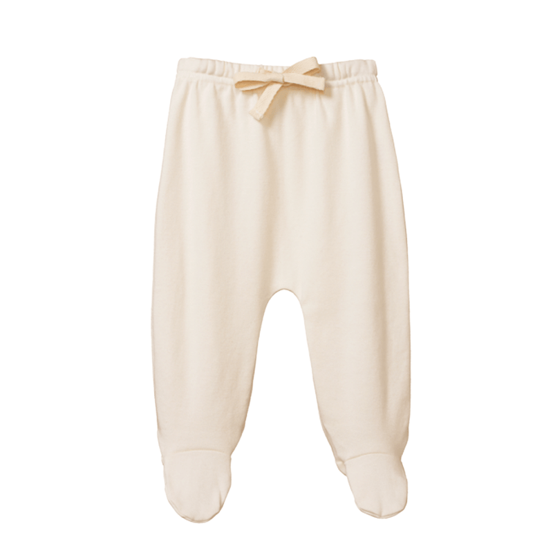 Nature Baby Cotton Footed Rompers - Natural