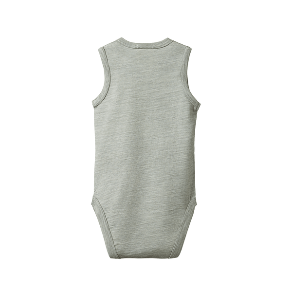 Nature Baby Merino Singlet Bodysuit - Grey Marl