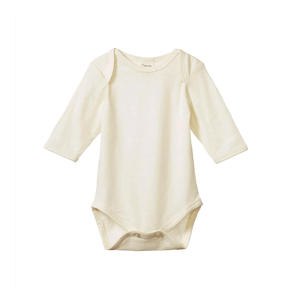 Nature Baby Merino Long Sleeve Bodysuit - Natural