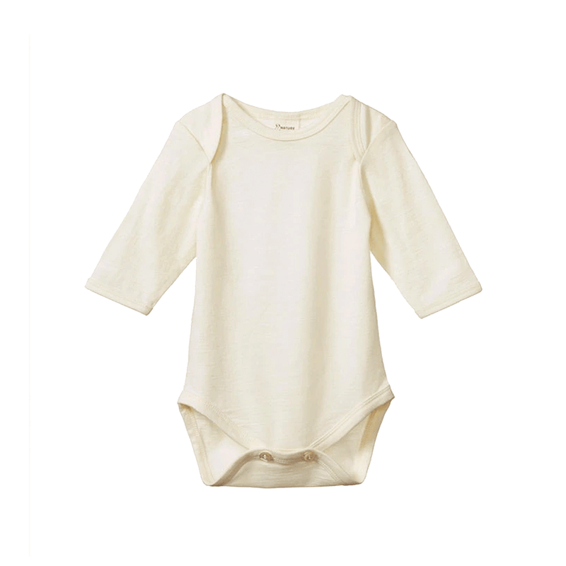 Nature Baby Merino Long Sleeve Bodysuit - Natural