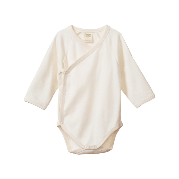 Nature Baby Kimono Long Sleeve Bodysuit - Natural