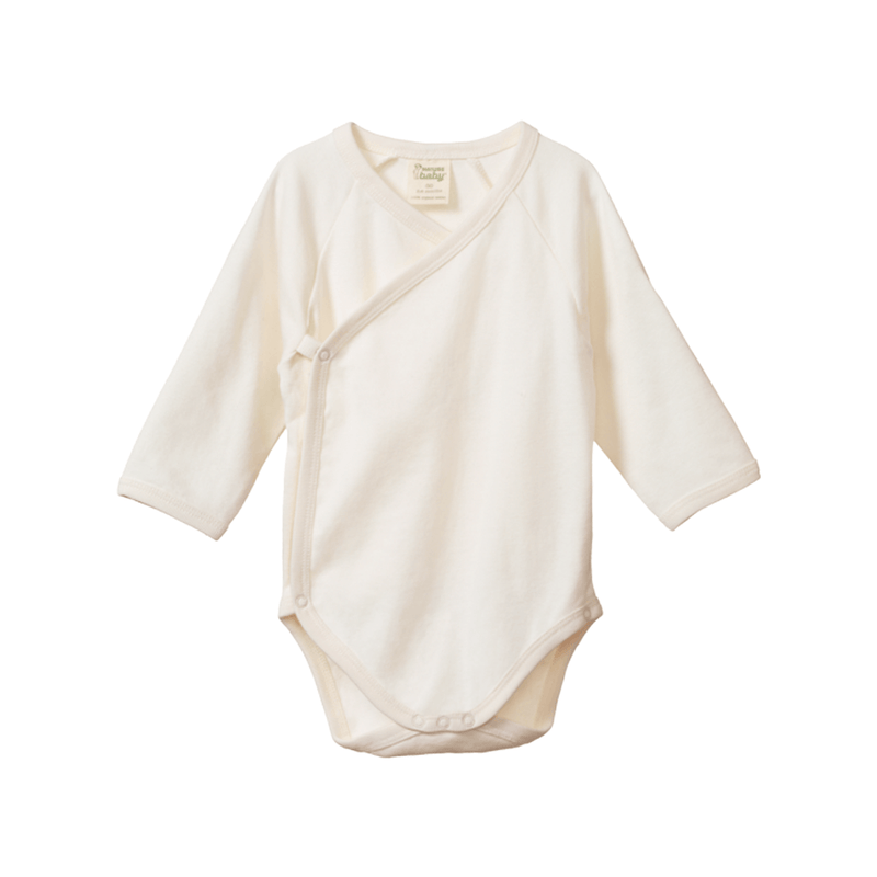 Nature Baby Kimono Long Sleeve Bodysuit - Natural
