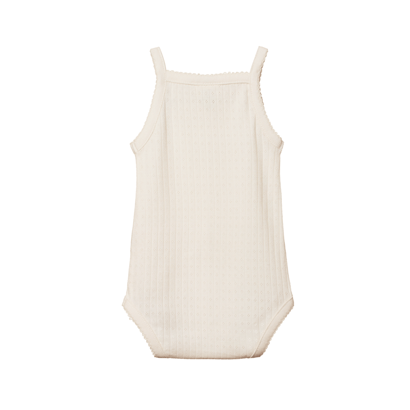 Nature Baby Cotton Pointelle Camisole Bodysuit - Natural