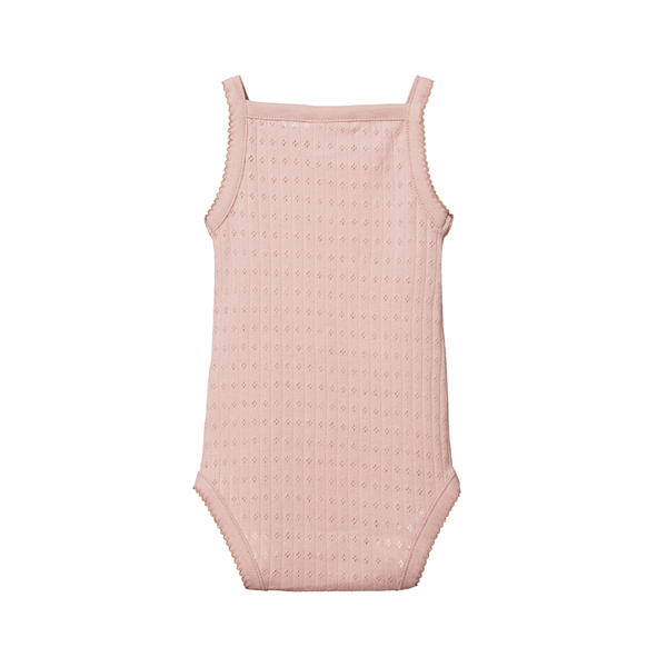 Nature Baby Cotton Pointelle Camisole Bodysuit - Rosebud