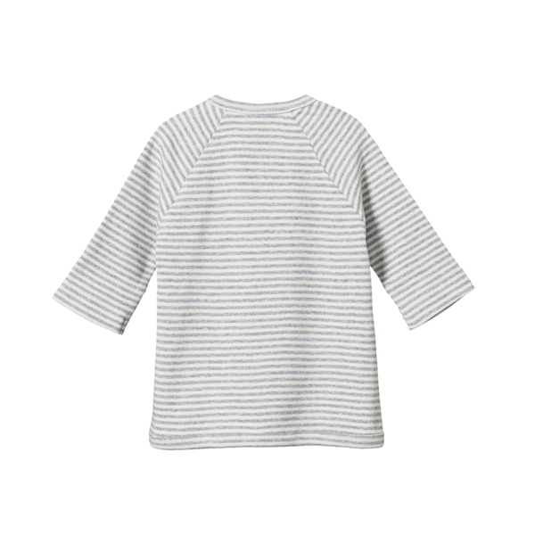 Nature Baby Kimono Jacket - Grey Marl Stripe