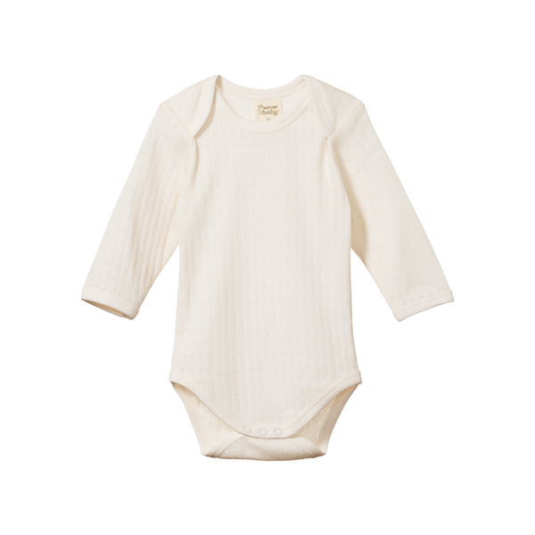 Nature Baby Pointelle Longsleeve Bodysuit - Natural