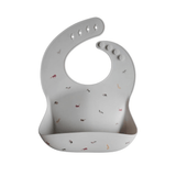 Mushie Silicone Bib - Safari Grey