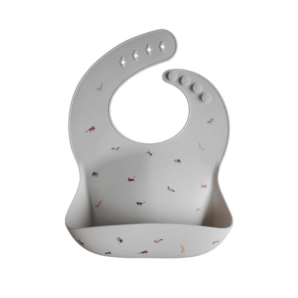 Mushie Silicone Bib - Safari Grey