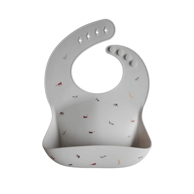 Mushie Silicone Bib - Safari Grey