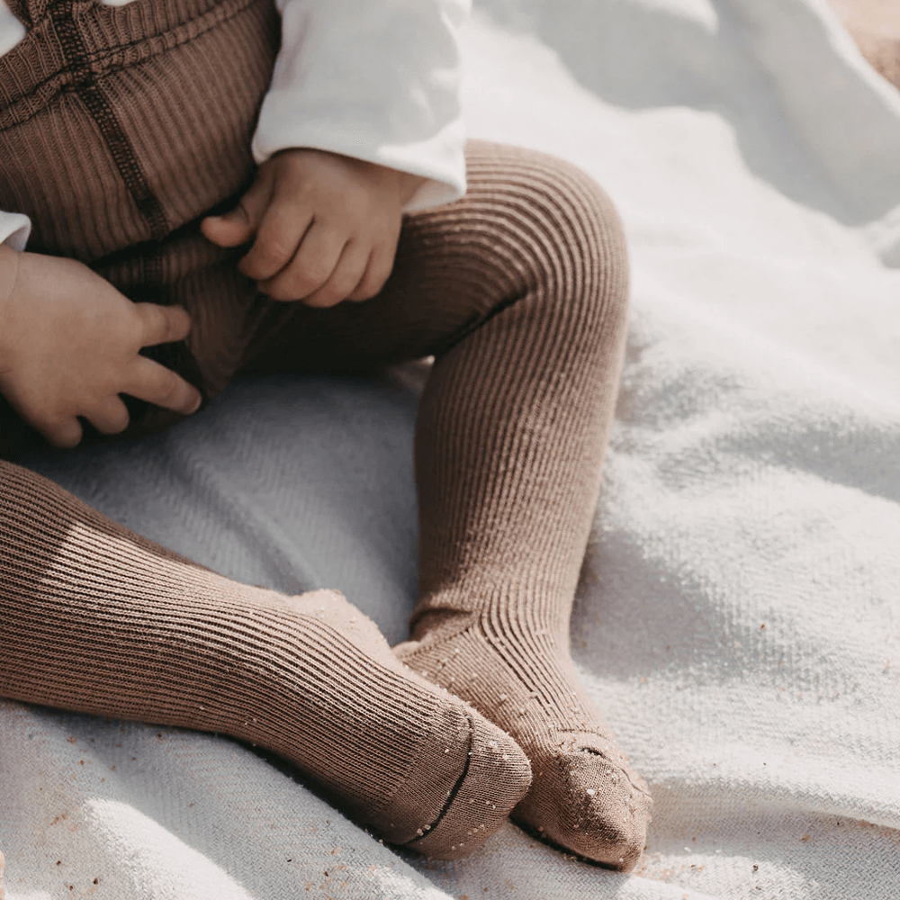 Silly Silas Footed Tights - Granola