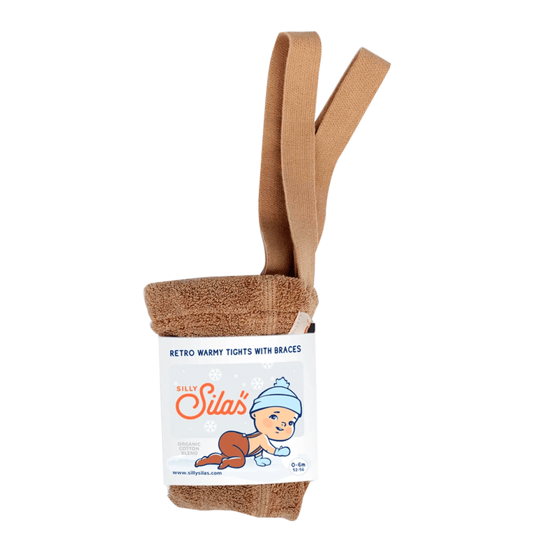 Silly Silas Teddy Warmy Tights - Light Brown