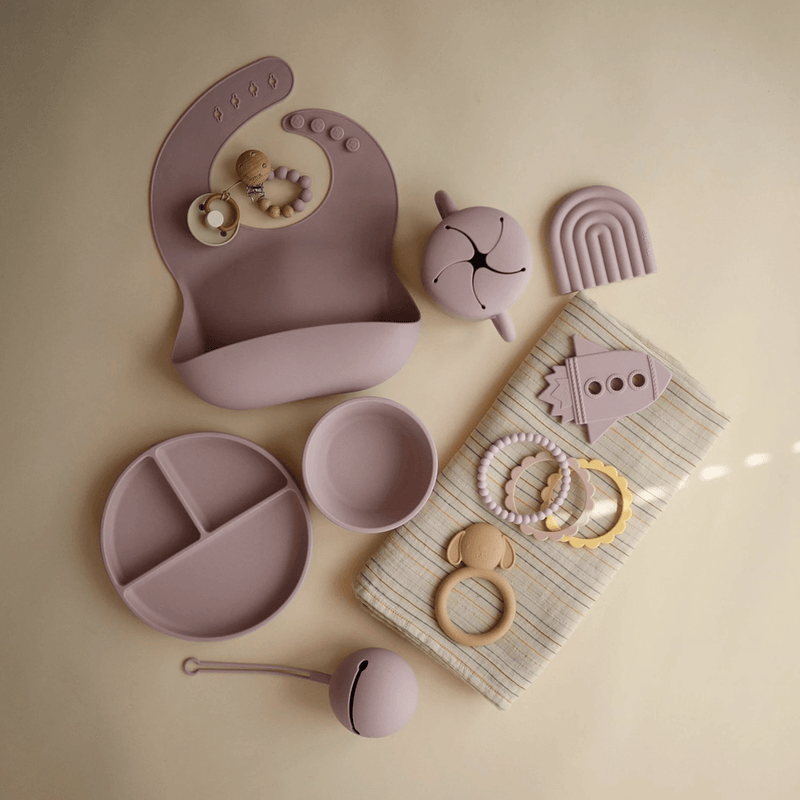 Mushie Silicone Suction Plate - Soft Lilac