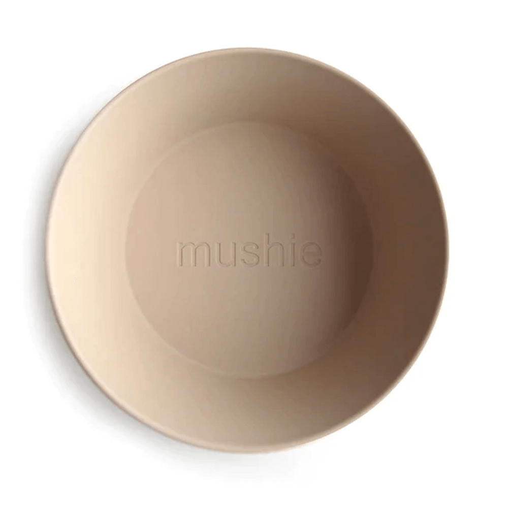 Mushie Set of 2 Round Dinner Bowls - Vanilla