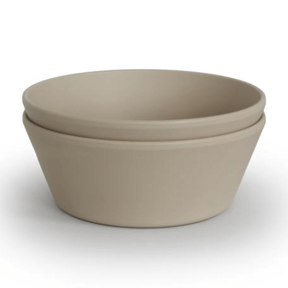 Mushie Set of 2 Round Dinner Bowls - Vanilla