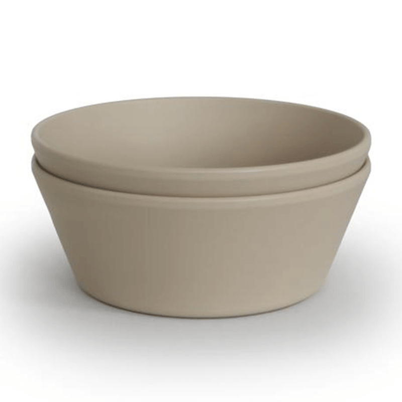 Mushie Round Dinner Bowls - Vanilla